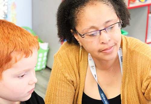 a pupil and a teacher