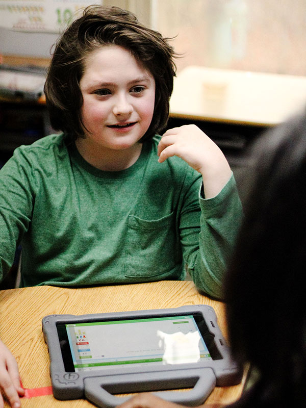 a student sitting at the desk