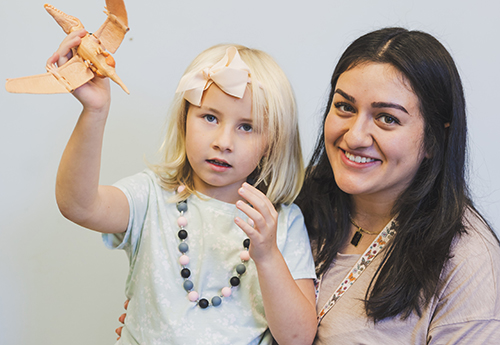 a child and a teacher