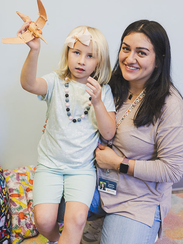 a teacher with a child