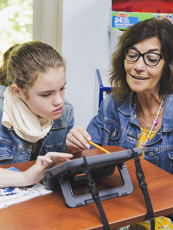 a teacher with a student