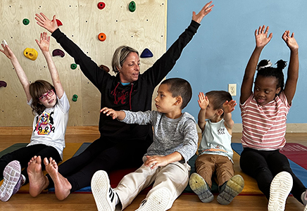children and teacher
