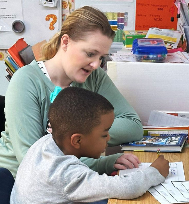 a teacher and a student